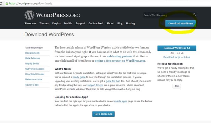 download the Worpress